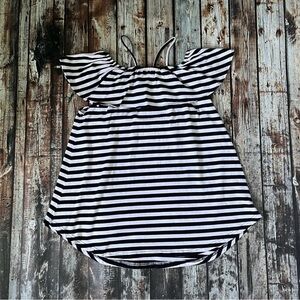 Bug + Wink Striped Ruffle Tunic Top